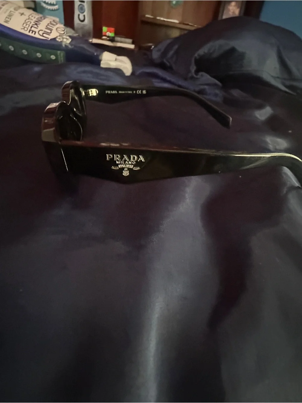 Prada Black Men's Thick-Arm Sunglasses